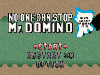 No One Can Stop Mr. Domino title screen for Playstation